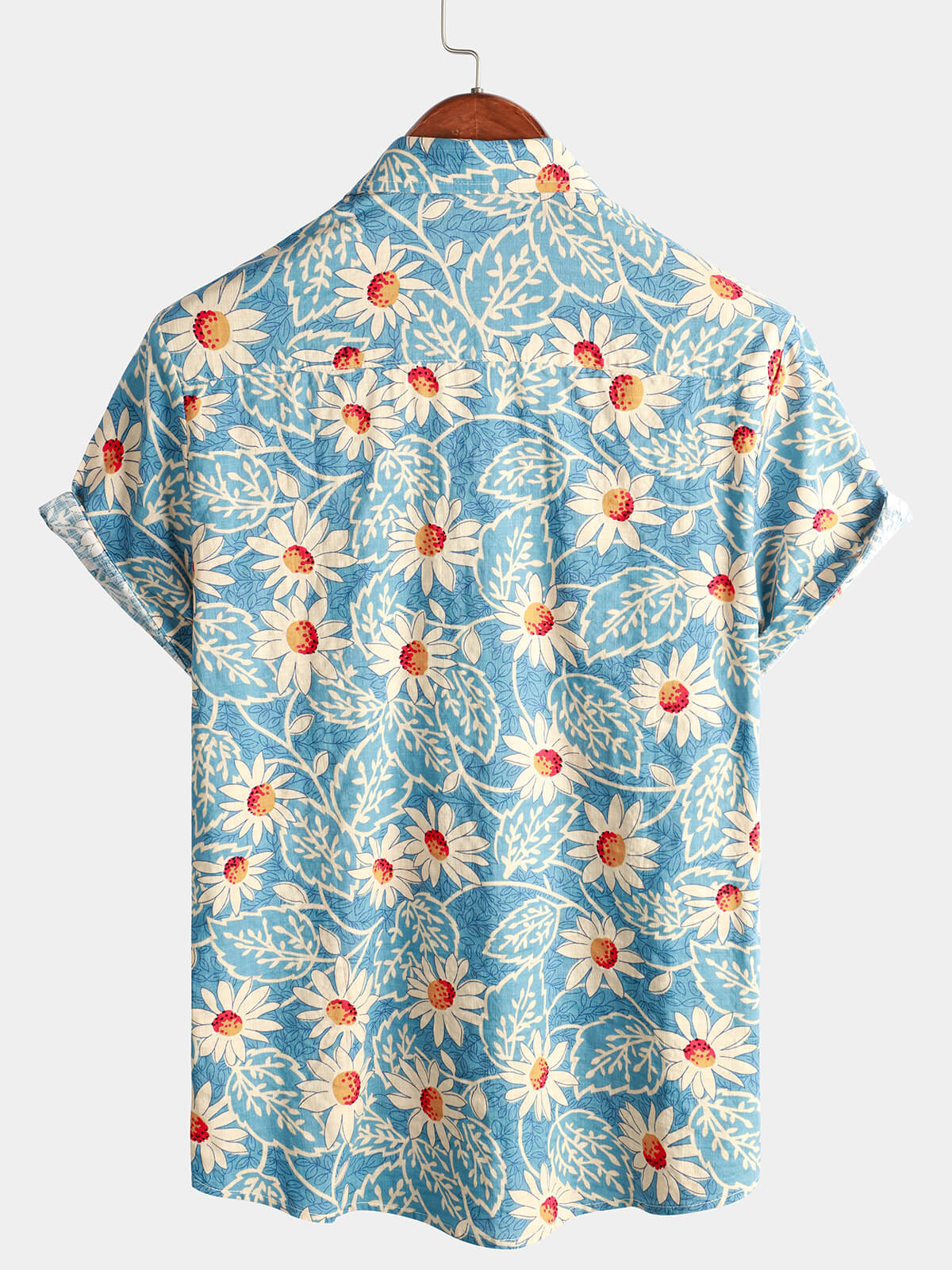 Men's floral cotton short sleeve shirt