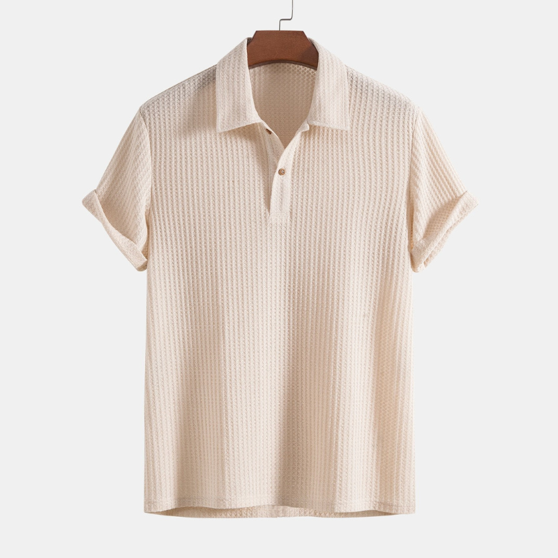 Fabrizio - Knitted Waffle Polo Shirt