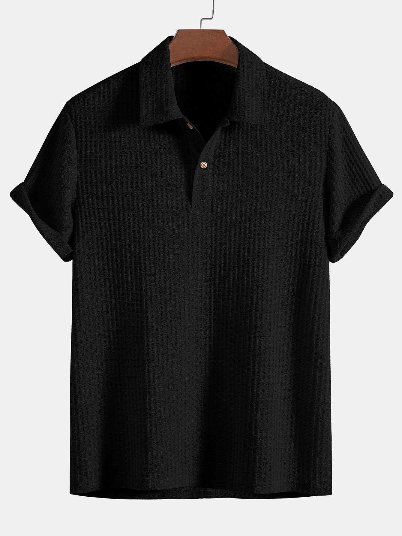 Fabrizio - Knitted Waffle Polo Shirt