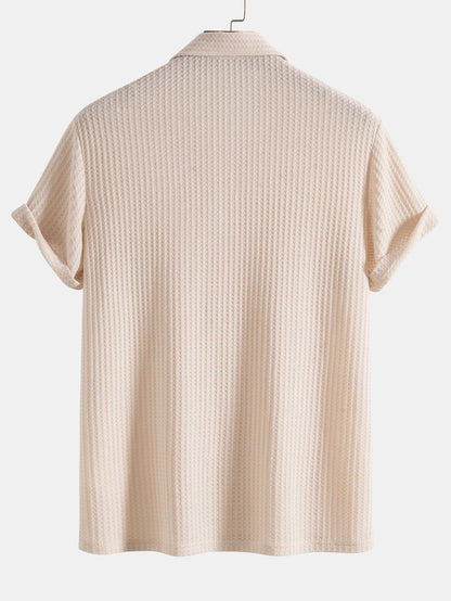 Fabrizio - Knitted Waffle Polo Shirt